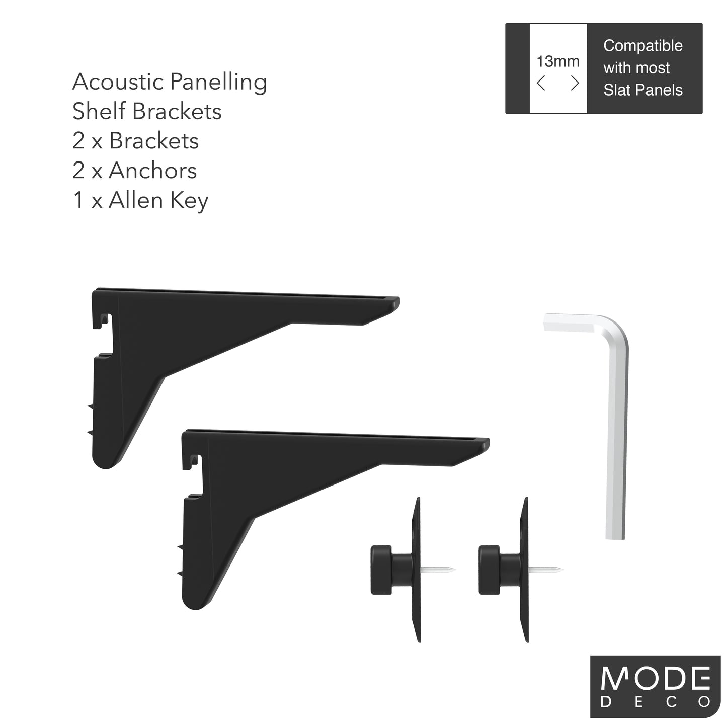 Acoustic Panelling Shelf Brackets - 2 Pack