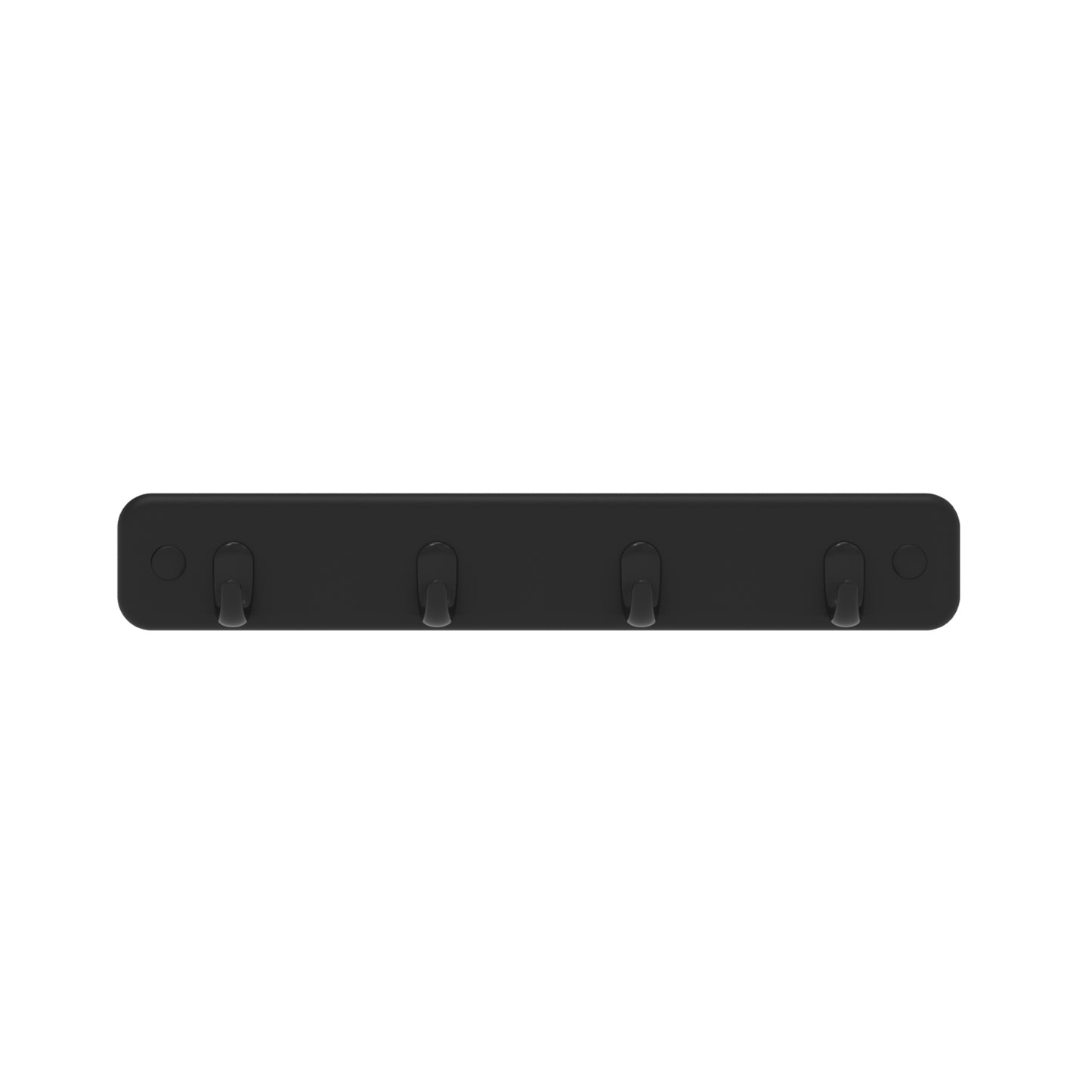 4 Black Hooks on Black Board Key Rack