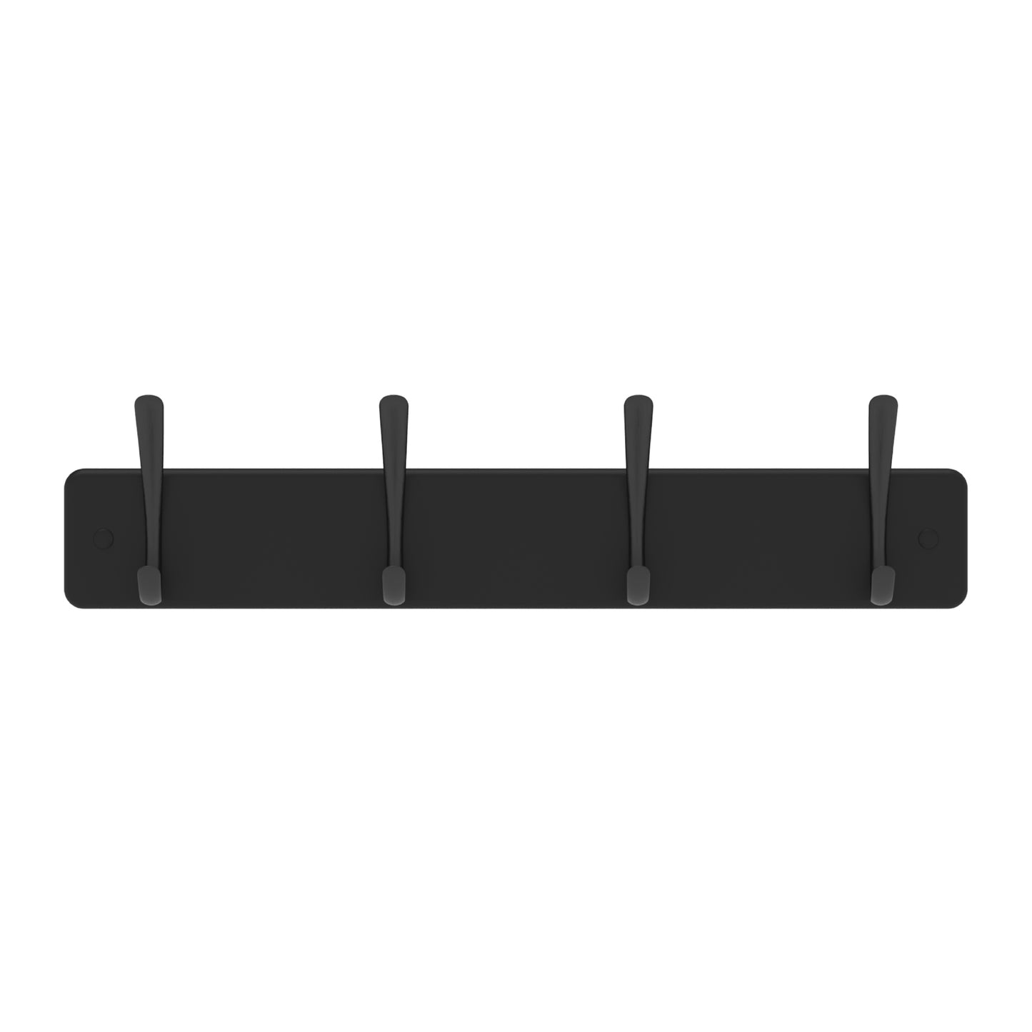 4 Black Hooks on Black Board Hat & Coat Rack