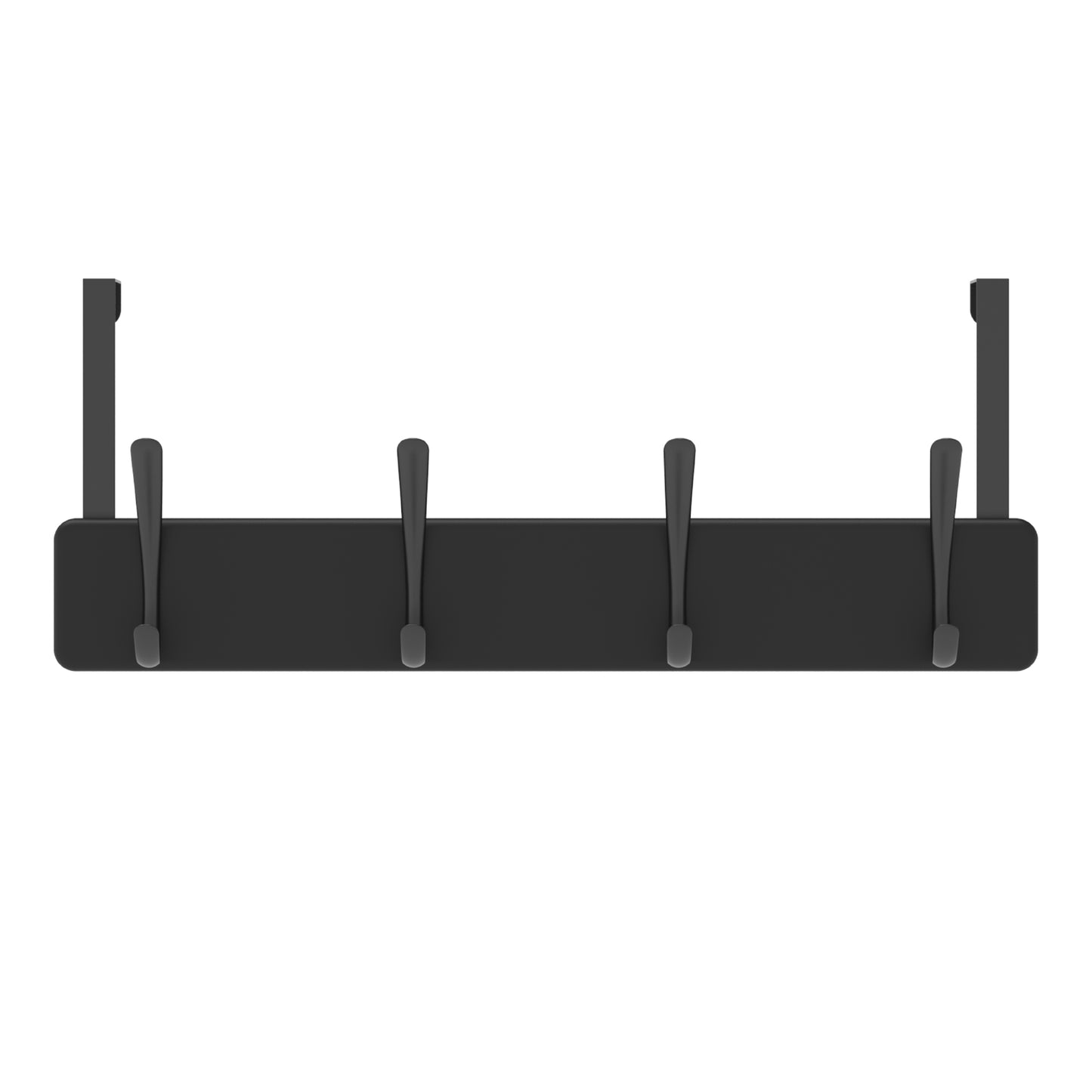 4 Black Hooks on Black Board Over Door Hook