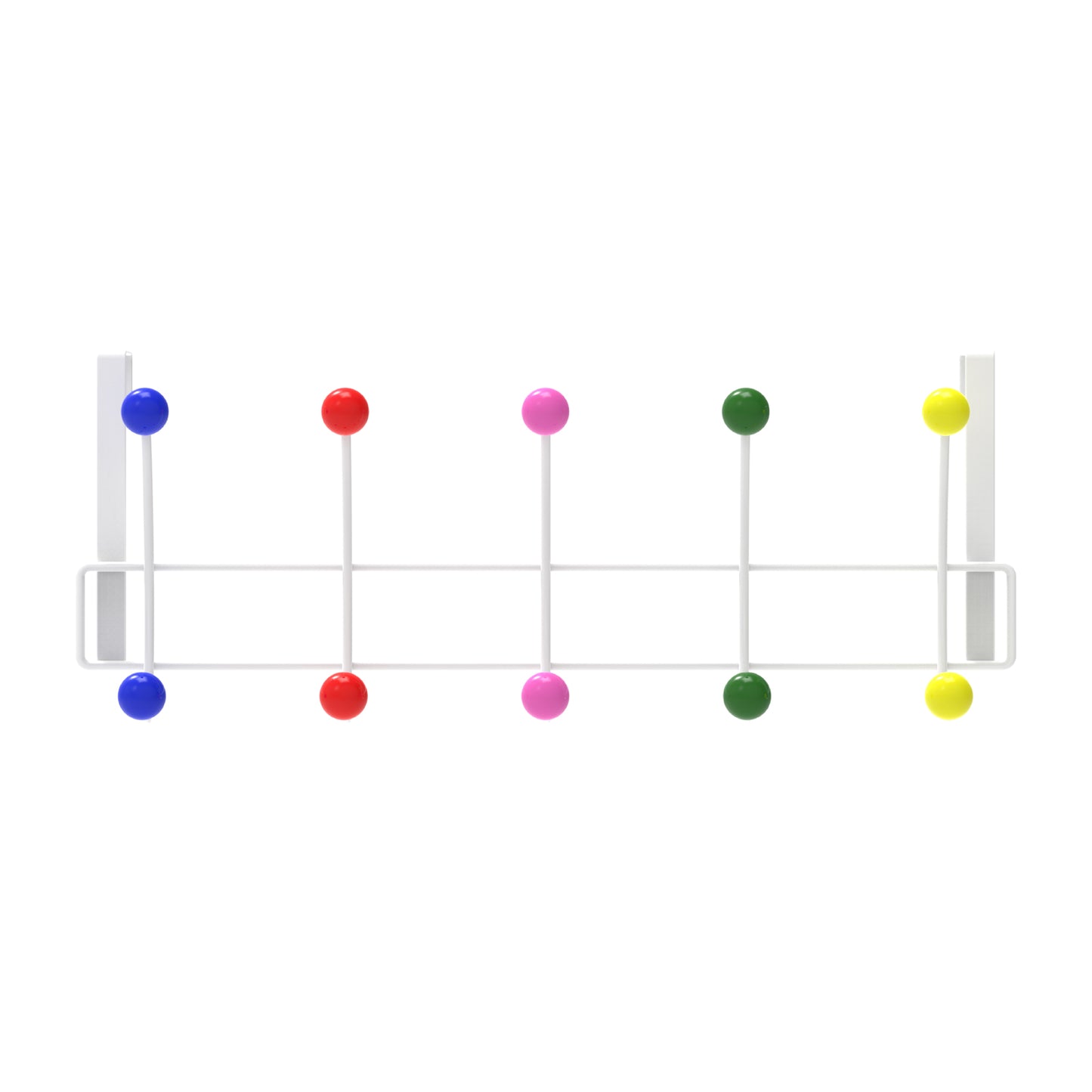 5 Multicoloured Hooks Over Door