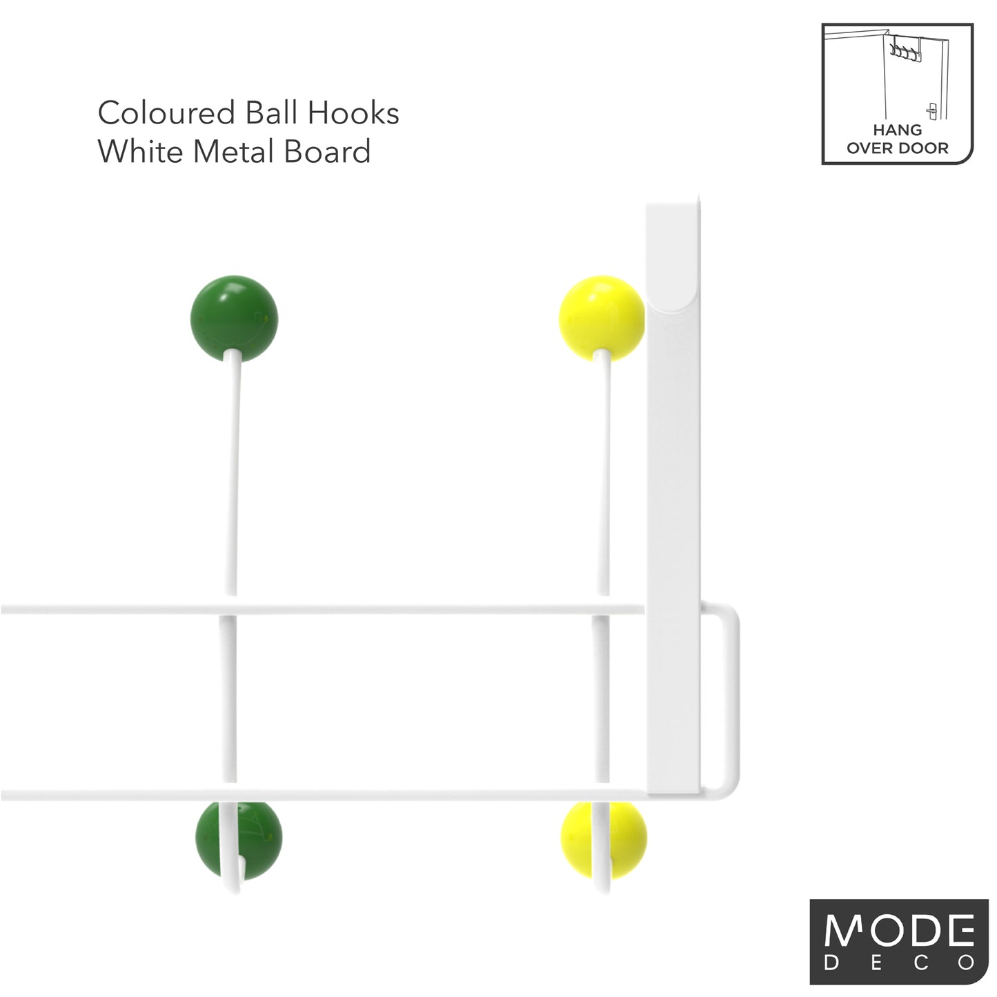5 Multicoloured Hooks Over Door