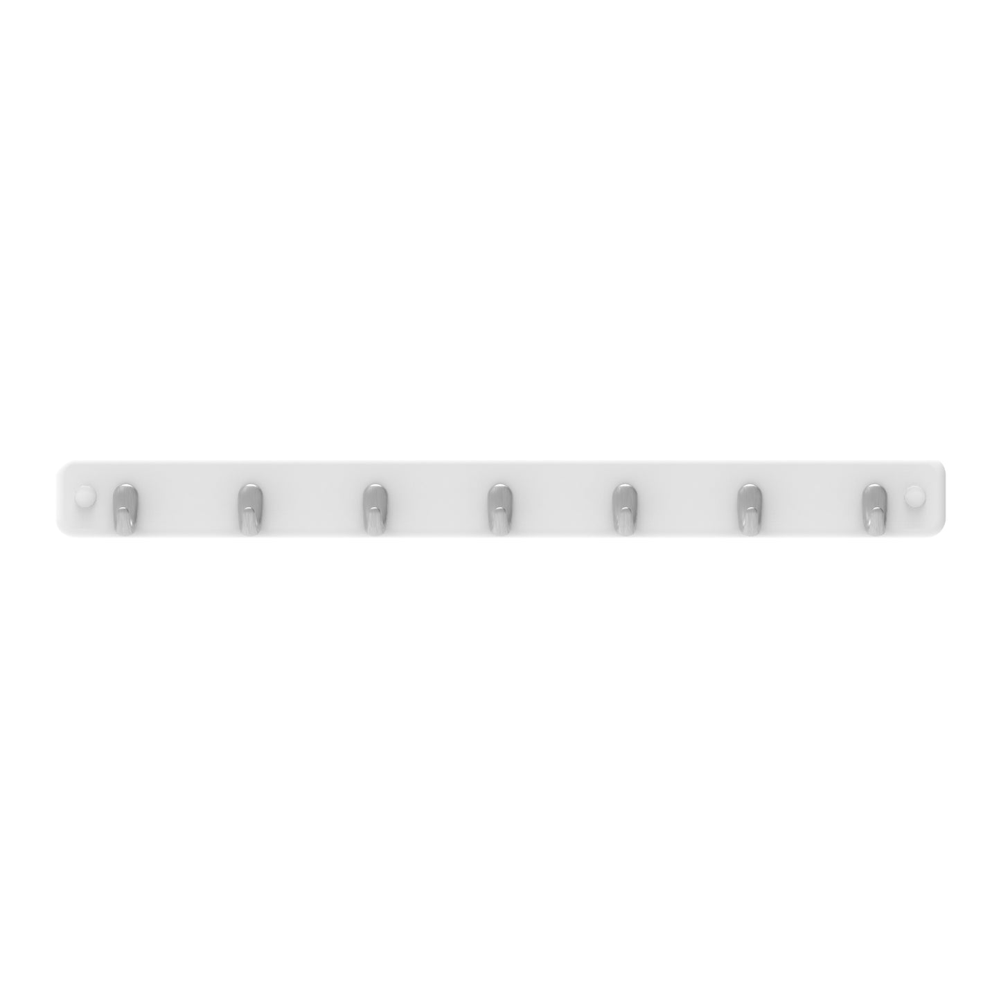 7 Brushed Nickel Hook White Board Key Rack