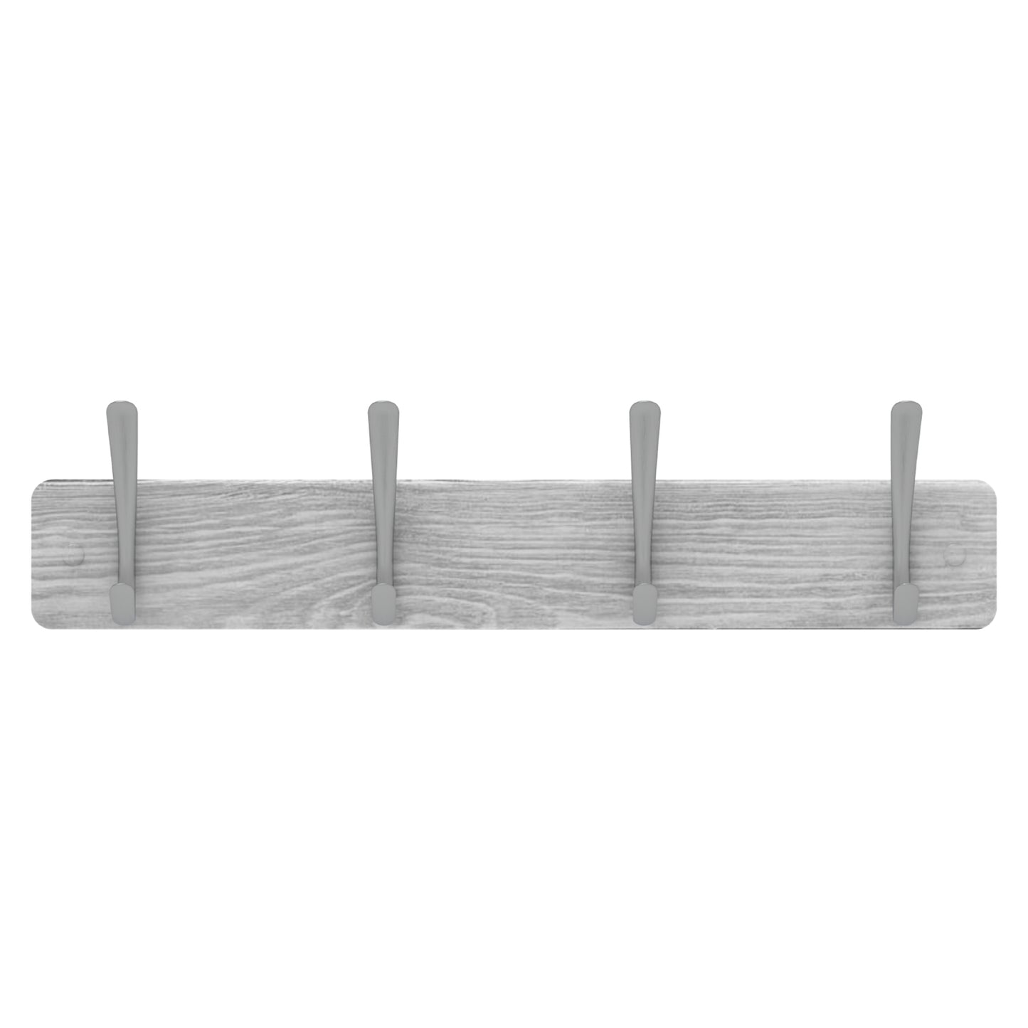 4 Brushed Nickel Hooks on White Wash Board Hat & Coat Rack