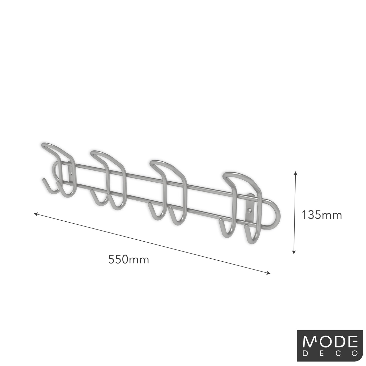 8 Metal Hooks Hook Rail