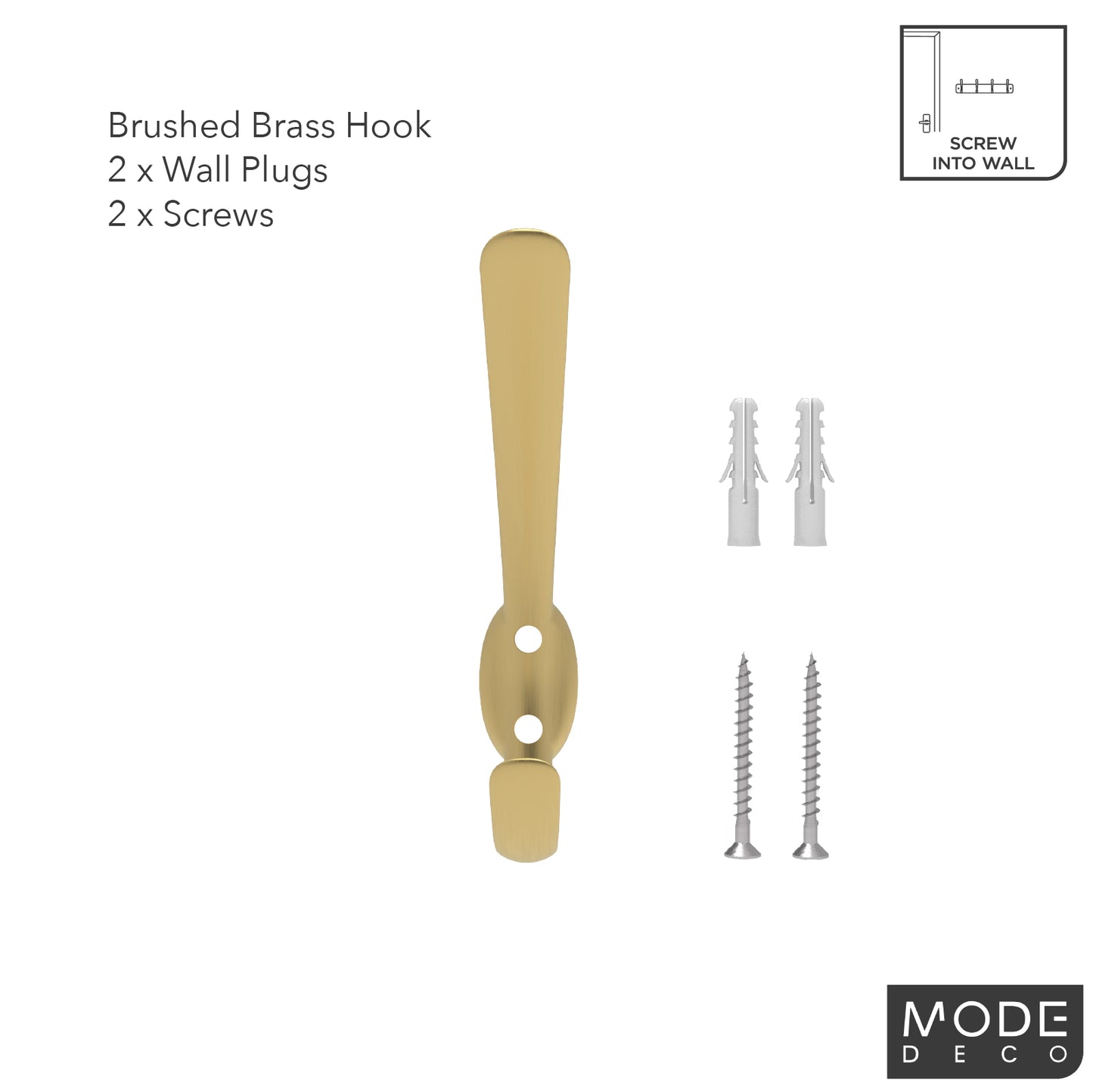 Brushed Brass Robe Hook