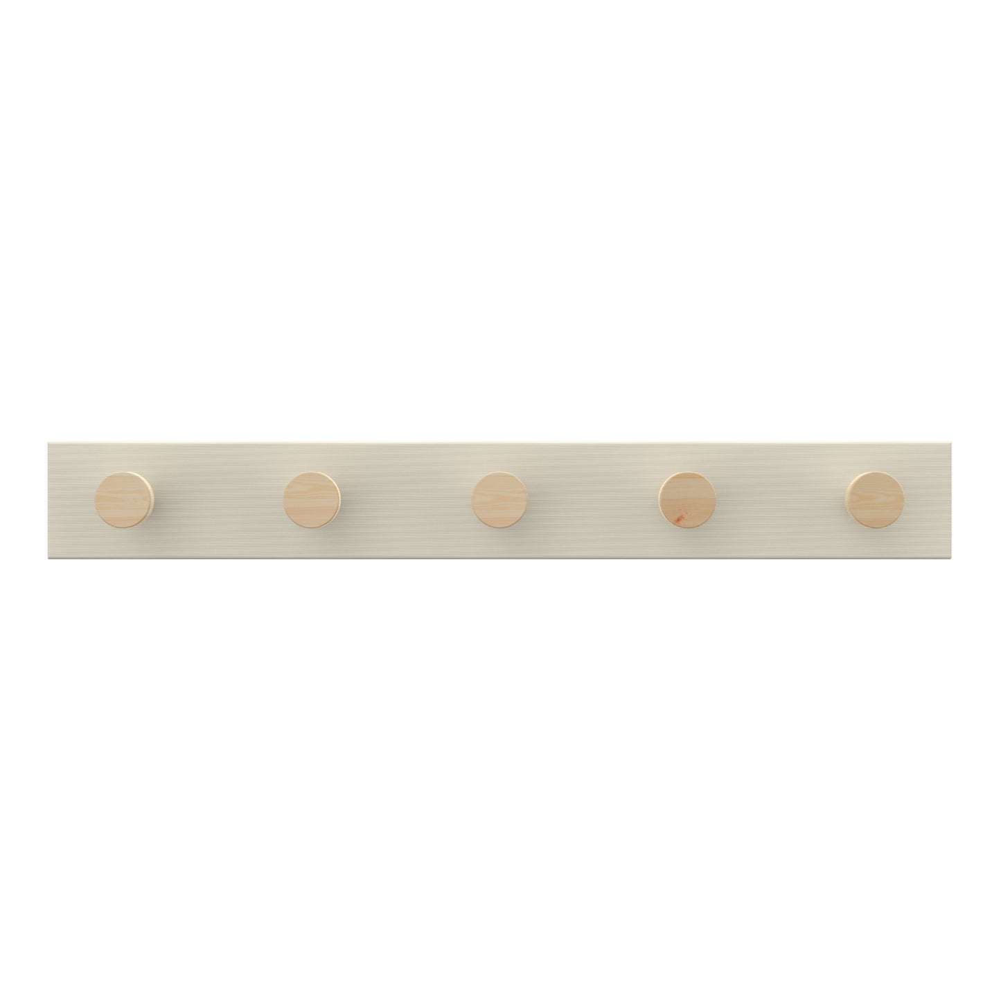 5 Timber Hooks on Beige Board Hook Rack