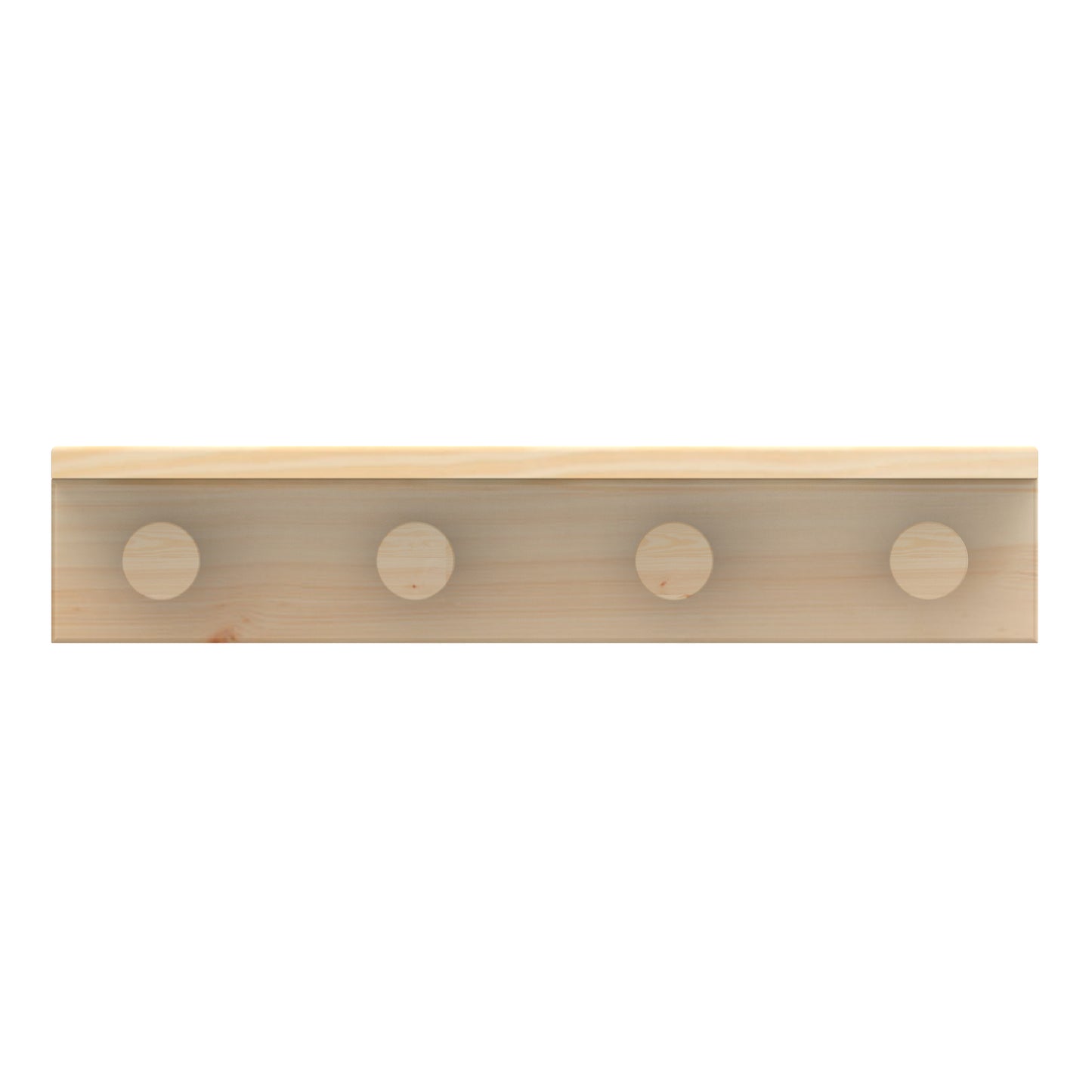 4 Timber Hooks on Pine Board with Shelf